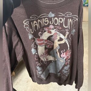 Janis Joplin Brown Graphic Sweater